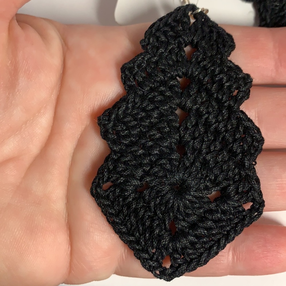 🌸🌸🌸Black crocheted earrings🌸🌸🌸